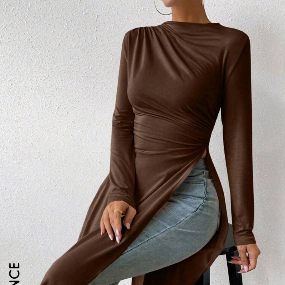 Shein long brown tunic